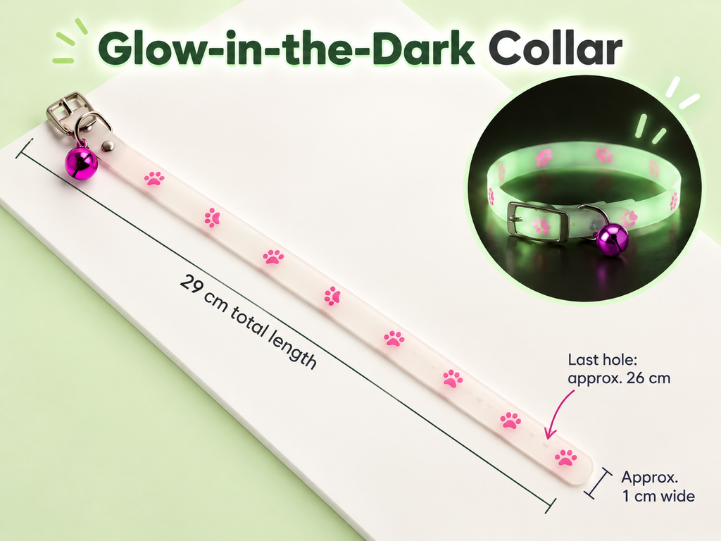 6 mixed Glow-in-the-Dark Cat Collar — 6-Colour Set