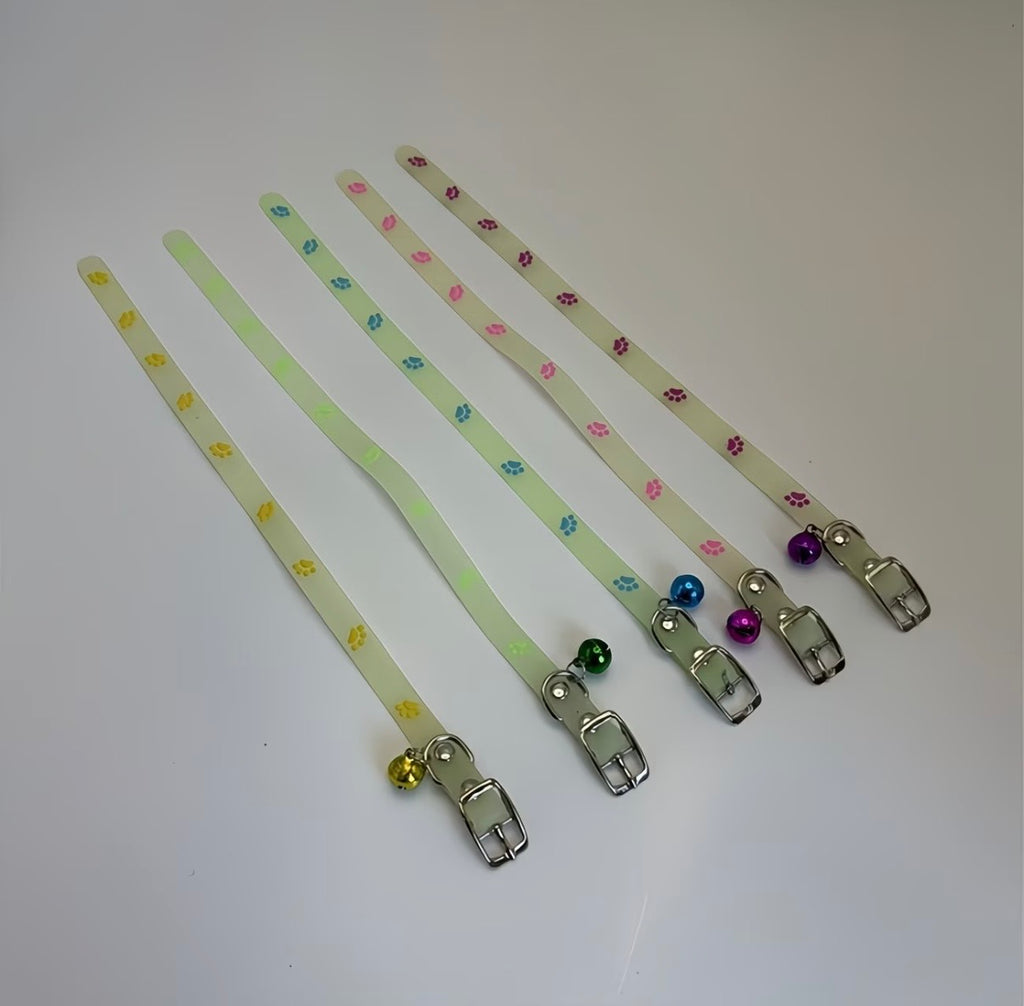 6 mixed Glow-in-the-Dark Cat Collar — 6-Colour Set