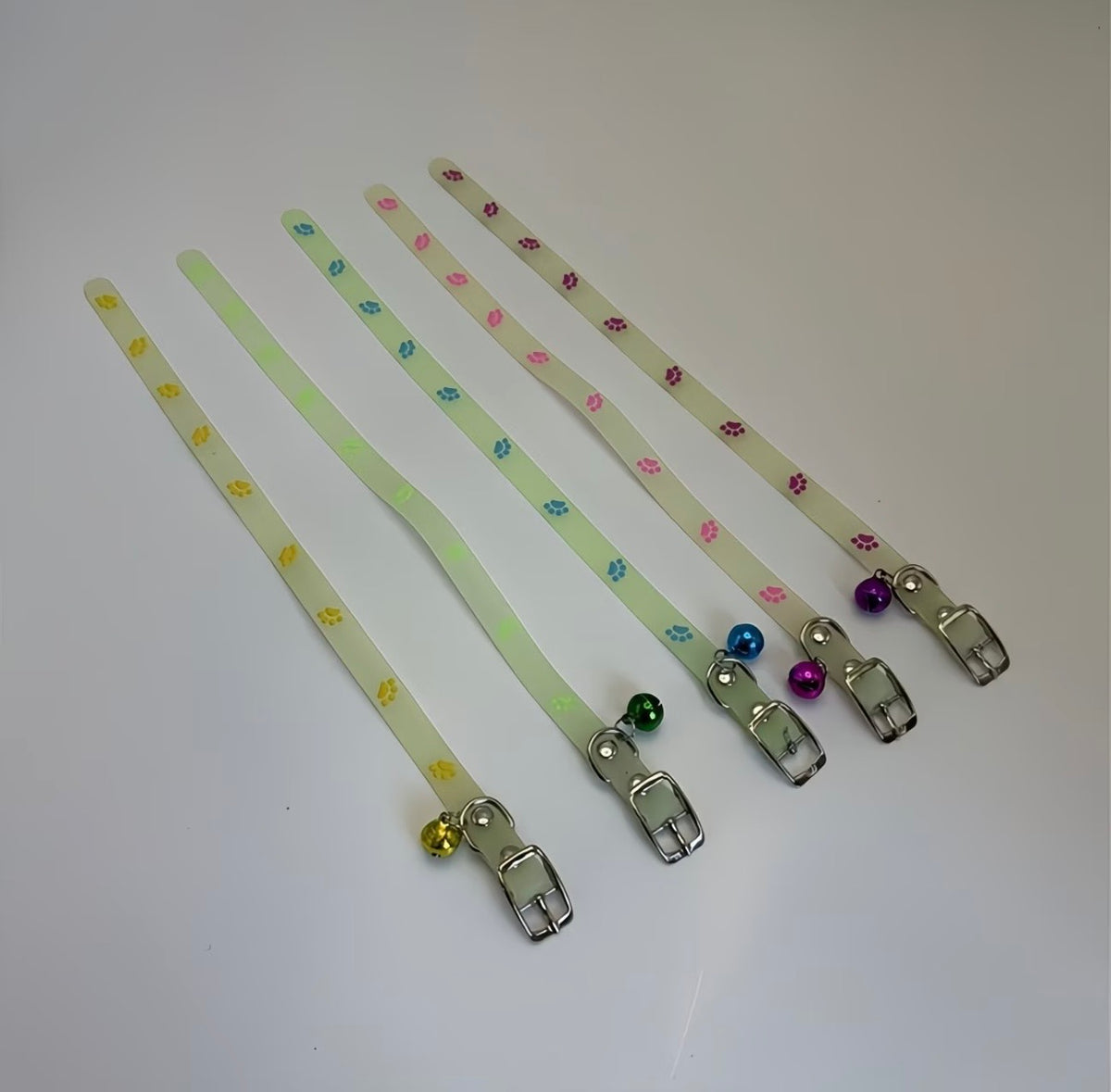 6 mixed Glow-in-the-Dark Cat Collar — 6-Colour Set