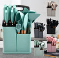 5, 19-Piece Silicone Kitchen Utensil and Knife Set