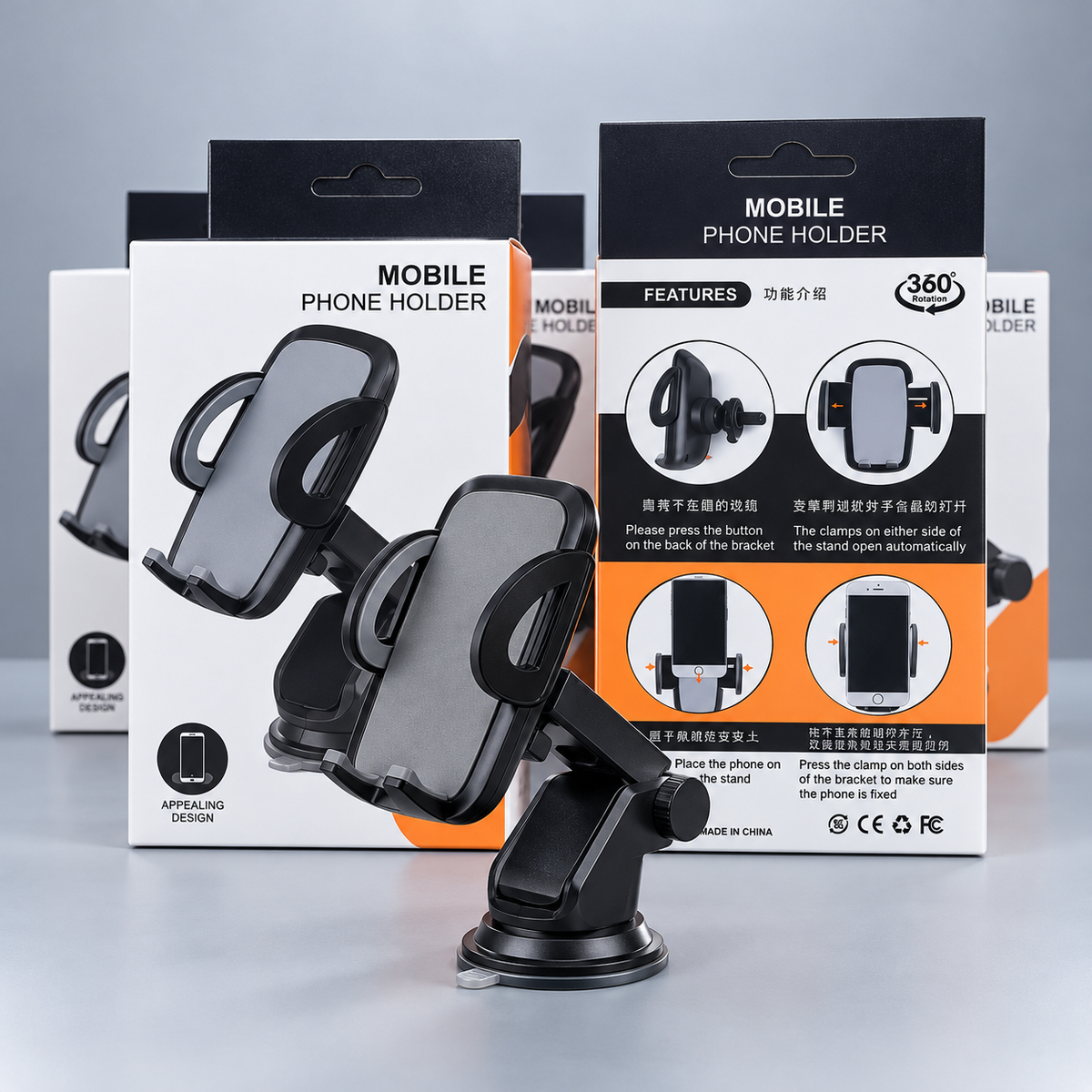10 Adjustable Suction-Cup Car Phone Holders